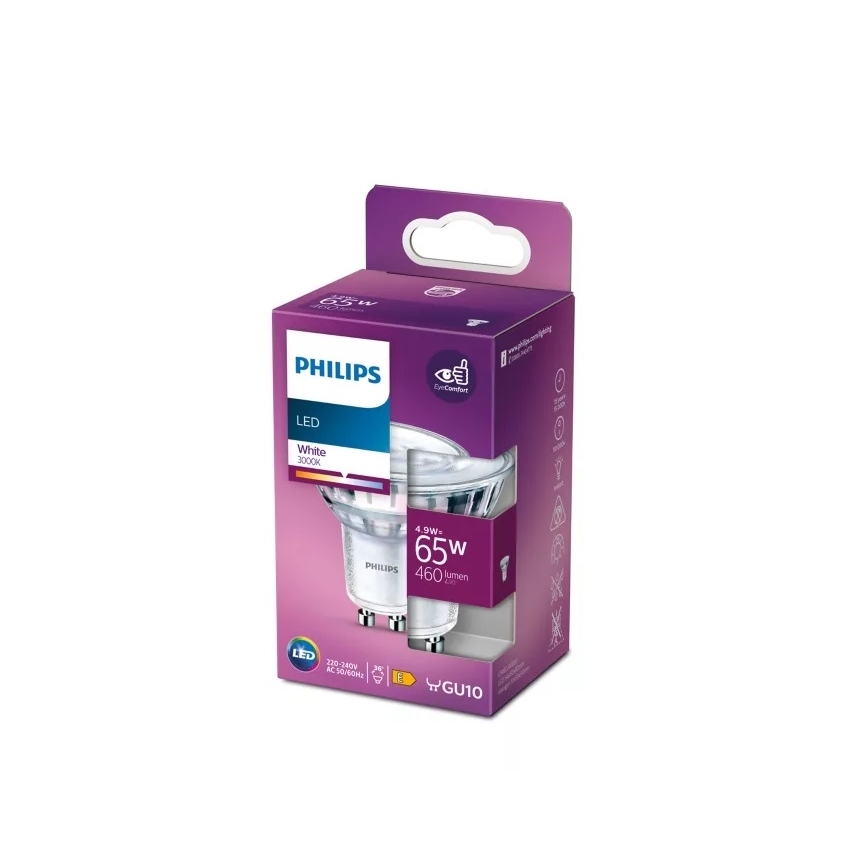 LED Žiarovka Philips PAR16 GU10/4,9W/230V 3000K