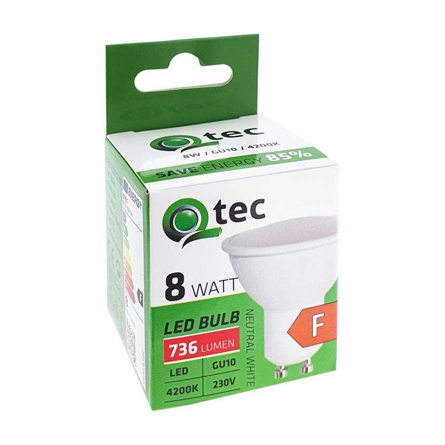 LED Žiarovka Qtec GU10/8W/230V 4200K