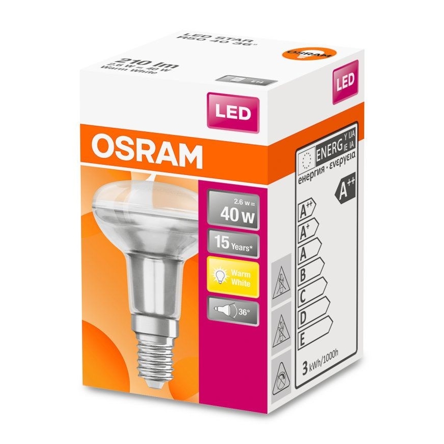 LED Žiarovka R50 E14/2,6W/230V 2700K - Osram