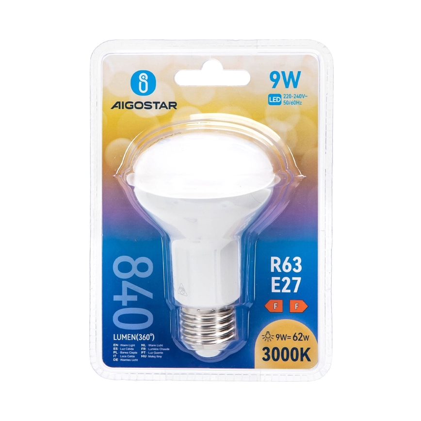 LED Žiarovka R63 E27/9W/230V 3000K - Aigostar