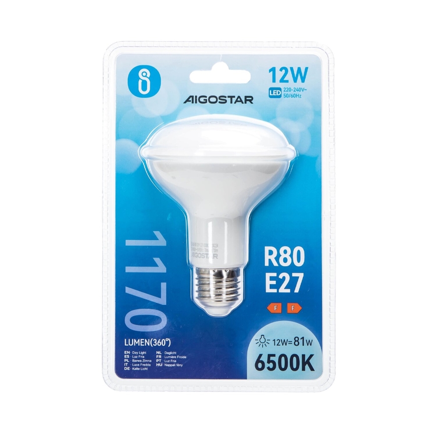 LED Žiarovka R80 E27/12W/230V 6500K - Aigostar