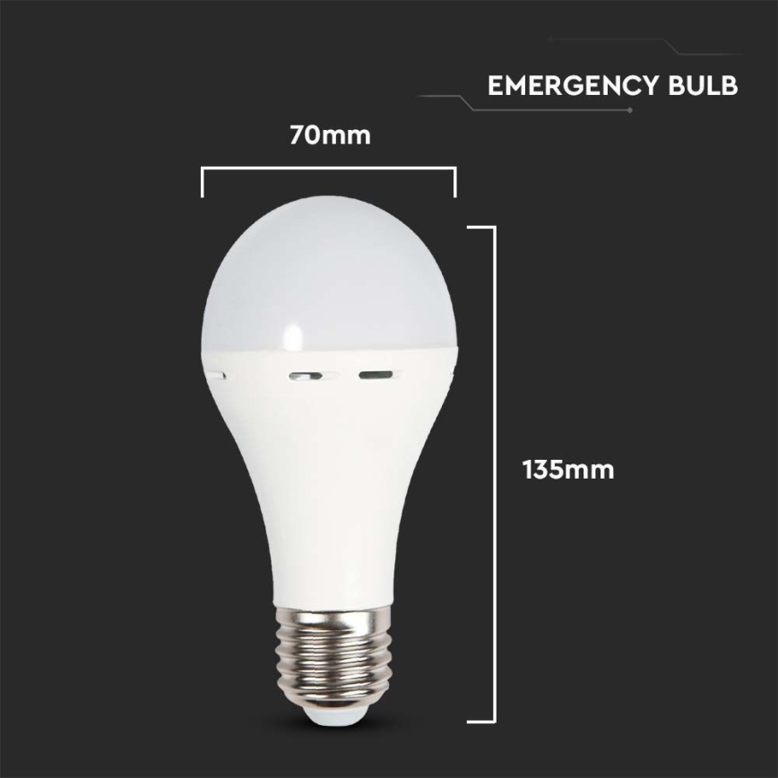 LED Žiarovka s núdzovým režimom A70 E27/9W/230V 4000K
