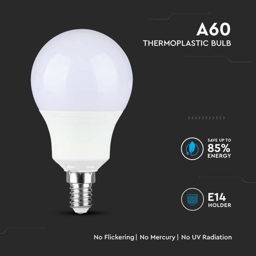 LED Žiarovka SAMSUNG CHIP A60 E14/8,5W/230V 4000K
