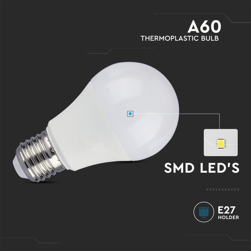 LED Žiarovka SAMSUNG CHIP A60 E27/8,5W/230V 4000K