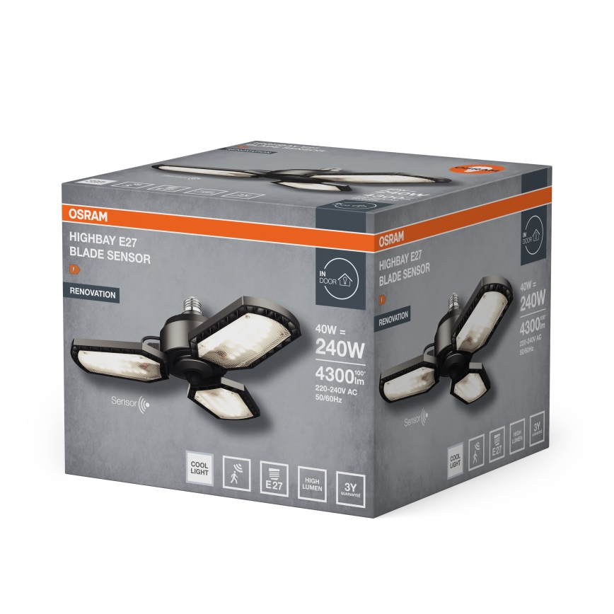 LED žiarovka so senzorom HIGHBAY E27/40W/230V 4000K - Osram