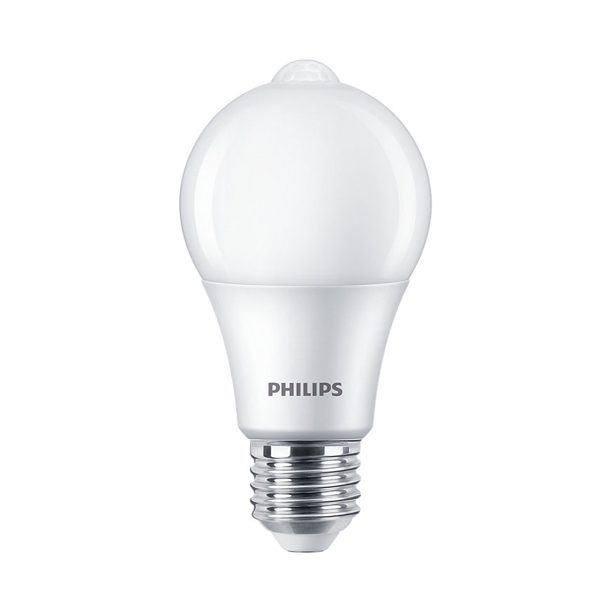 LED Žiarovka so senzorom Philips A60 E27/8W/230V 2700K