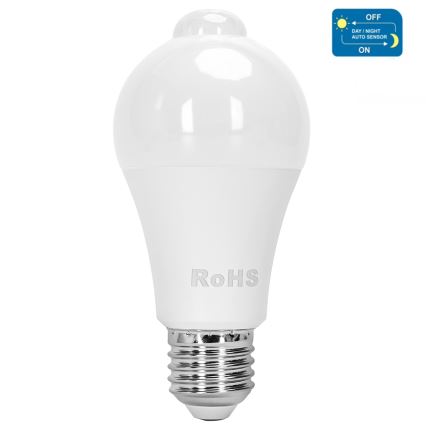 LED Žiarovka so senzorom pohybu a súmraku A60 E27/12W/230V 3000K - Aigostar