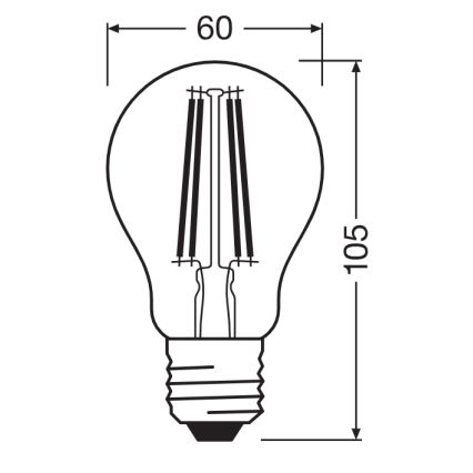 LED žiarovka so súmrakovým senzorom CLASSIC FILAMENT A60 E27/7,3W/230V 2700K - Osram