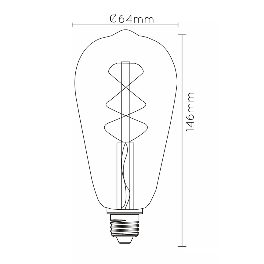 LED Žiarovka so senzorom súmraku FILAMENT ST64 E27/4W/230V 2200K - Lucide 49034/04/62