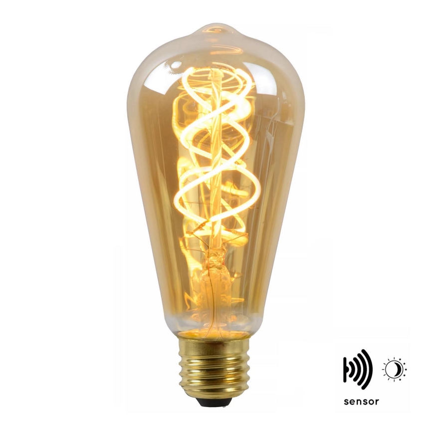LED Žiarovka so senzorom súmraku FILAMENT ST64 E27/4W/230V 2200K - Lucide 49034/04/62
