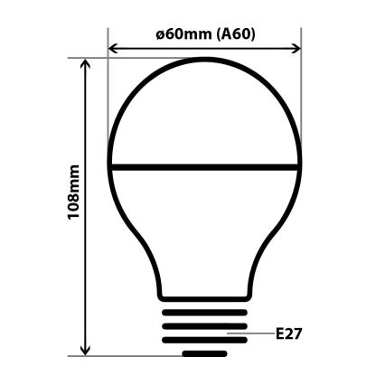 LED žiarovka so zrkadlovým vrchlíkom DECOR MIRROR A60 E27/8W/230V 4200K zlatá