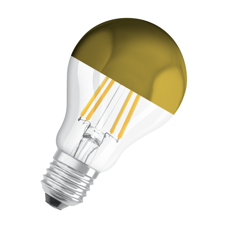 LED žiarovka so zrkadlovým vrchlíkom FILAMENT E27/6,5W/230V 2700K zlatá - Osram