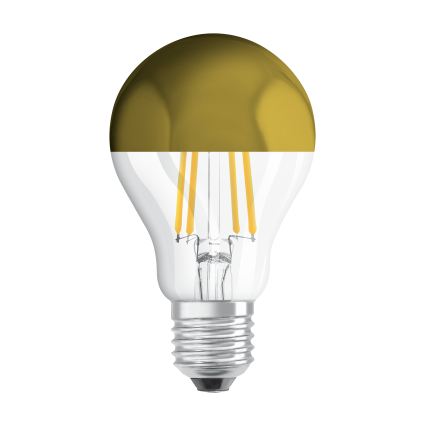 LED žiarovka so zrkadlovým vrchlíkom FILAMENT E27/6,5W/230V 2700K zlatá - Osram