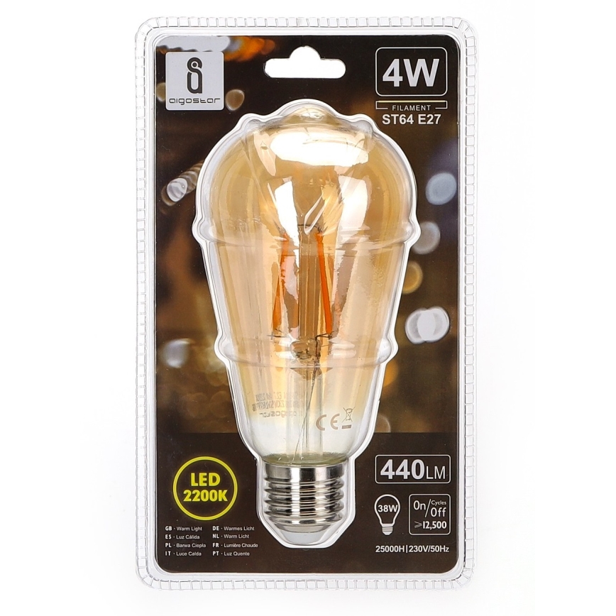 LED Žiarovka ST64 E27/4W/230V 2200K - Aigostar