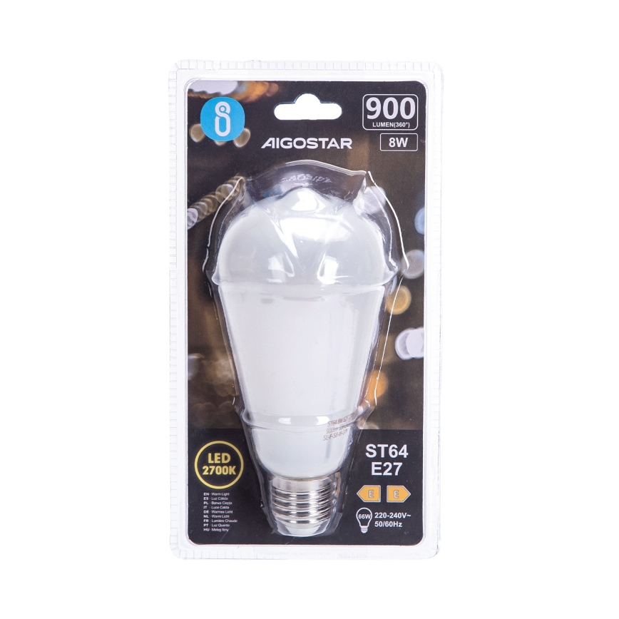 LED Žiarovka ST64 E27/8W/230V 2700K - Aigostar
