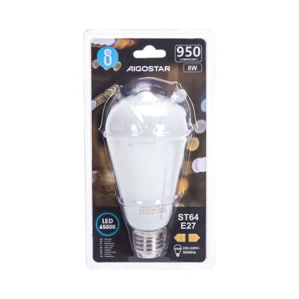 LED žiarovka ST64 E27/8W/230V 330° 6500K - Aigostar