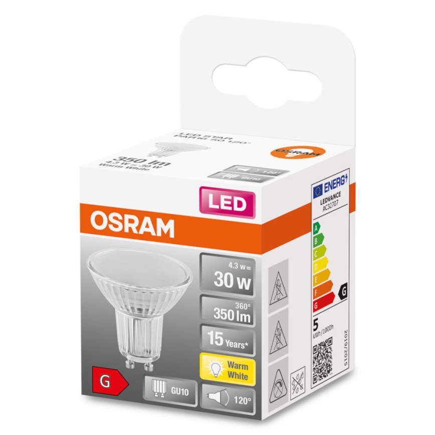 LED Žiarovka STAR PAR16 GU10/4,3W/230V 2700K 120° - Osram