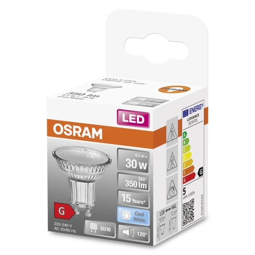 LED Žiarovka STAR PAR16 GU10/4,3W/230V 4000K 120° - Osram