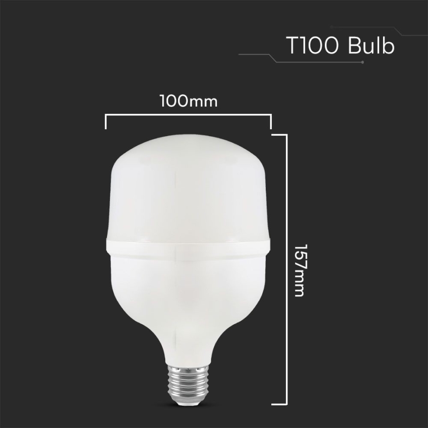 LED žiarovka T100, pätica E40/E27, 30 W, 230 V, 6500 K
