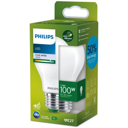LED žiarovka ULTRAEFFICIENT Philips A60 E27/7,3W/230V 4000K