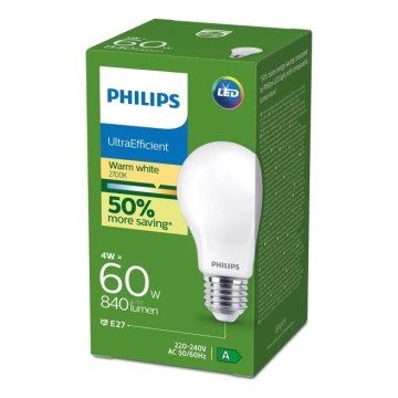 LED žiarovka ULTRAEFFICIENT Philips E27/4W/230V 2700K