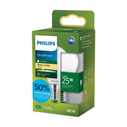 LED žiarovka ULTRAEFFICIENT Philips P45 E14/1,2W/230V 2700K