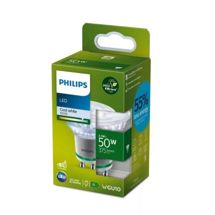 LED žiarovka ULTRAEFFICIENT Philips PAR16 GU10/2,1 W/230 V 4000 K