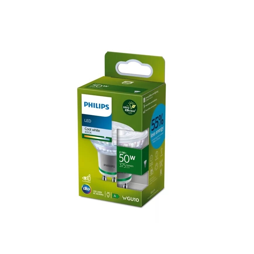 LED žiarovka ULTRAEFFICIENT Philips PAR16 GU10/2,1 W/230 V 4000 K