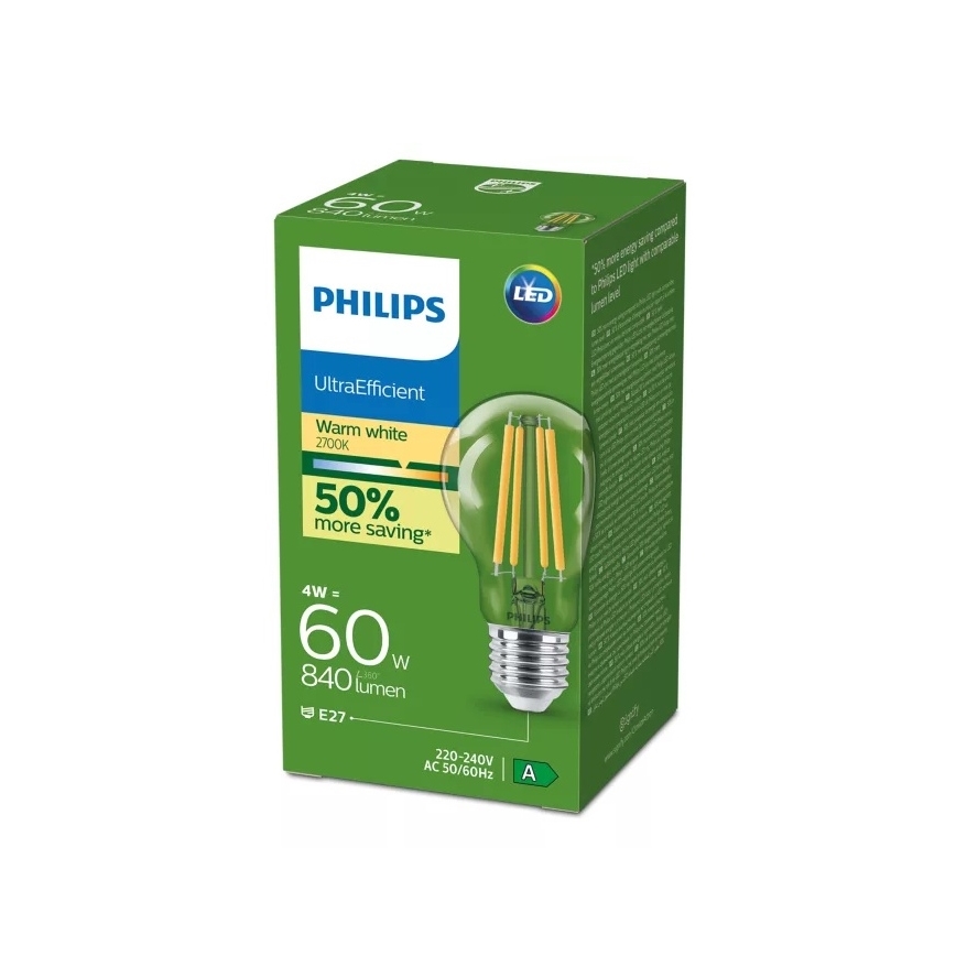 LED žiarovka ULTRAEFFICIENT VINTAGE Philips E27/4W/230V 2700K