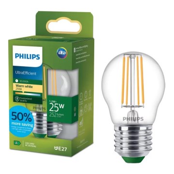 LED žiarovka ULTRAEFFICIENT VINTAGE Philips P45 E27/1,2W/230V 2700K
