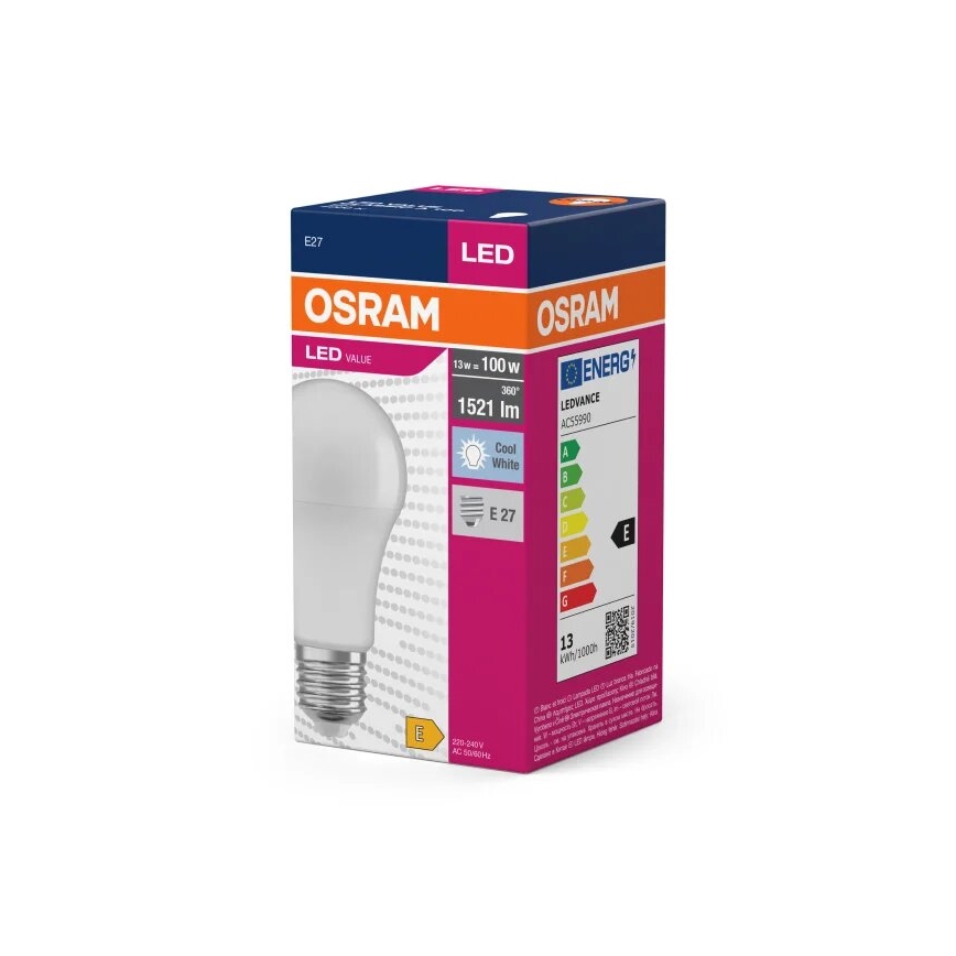 LED Žiarovka VALUE A100 E27/13W/230V 4000K - Osram