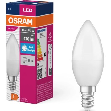 LED Žiarovka VALUE B40 E14/4,9W/230V 6500K - Osram