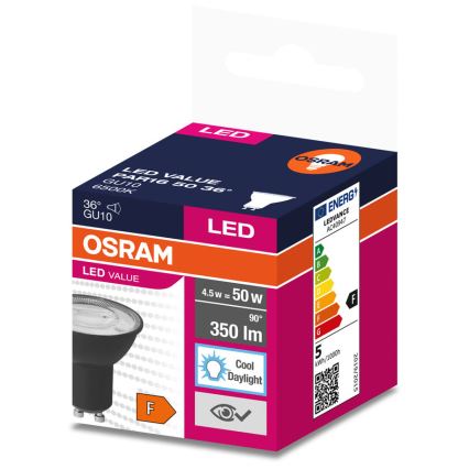 LED Žiarovka VALUE PAR16 GU10/4,5W/230V 4000K 36° čierna - Osram
