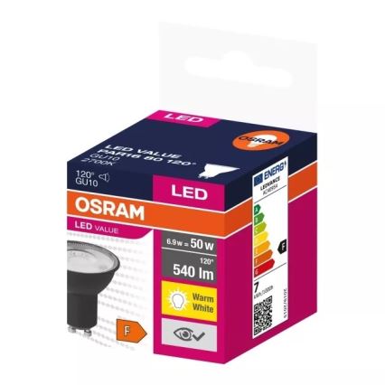 LED Žiarovka VALUE PAR16 GU10/6,9W/230V 2700K 120° čierna - Osram