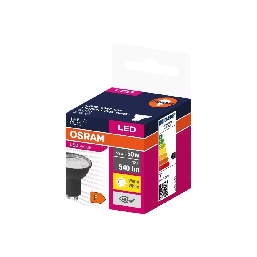 LED Žiarovka VALUE PAR16 GU10/6,9W/230V 2700K 120° čierna - Osram