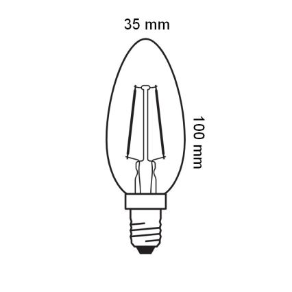 LED žiarovka VINTAGE FILAMENT E14/2,5W/230V 2400K - Osram