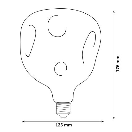 LED žiarovka VINTAGE FILAMENT G125 E27/2,4W/230V 1800K