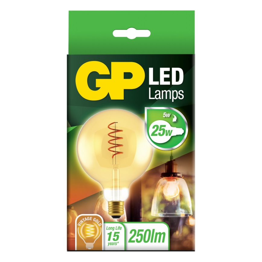 LED Žiarovka VINTAGE G125 E27/5W/230V 2000K - GP
