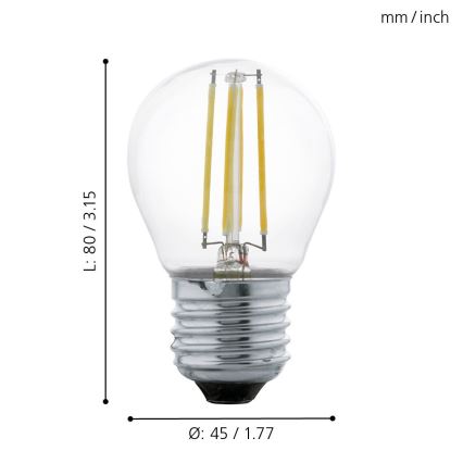 LED Žiarovka VINTAGE G45 E27/4W/230V 2700K - Eglo 11762