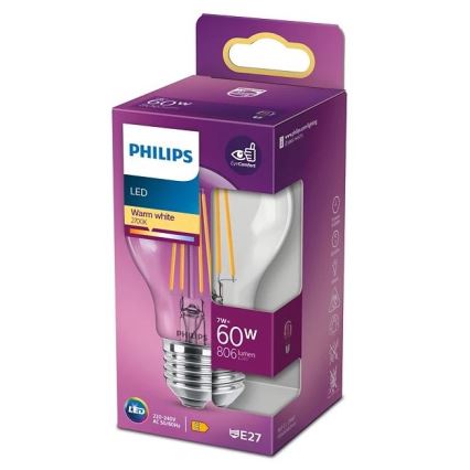 LED Žiarovka VINTAGE Philips A60 E27/7W/230V 2700K