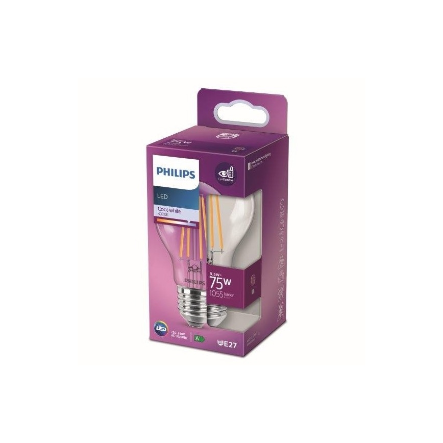 LED Žiarovka VINTAGE Philips A60 E27/8,5W/230V 4000K