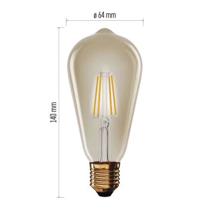 LED Žiarovka VINTAGE ST64 E27/4,5W/230V 2200K