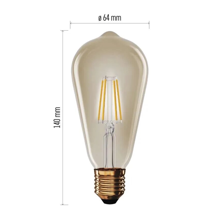 LED Žiarovka VINTAGE ST64 E27/4,5W/230V 2200K