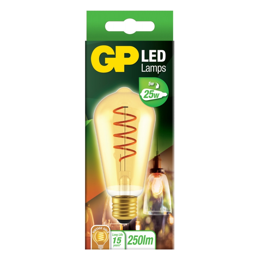 LED Žiarovka VINTAGE ST64 E27/5W/230V 2000K - GP