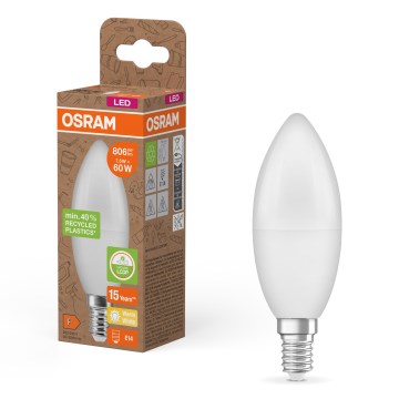 LED žiarovka z recyklovaného plastu B39 E14/7,5W/230V 2700K - Osram