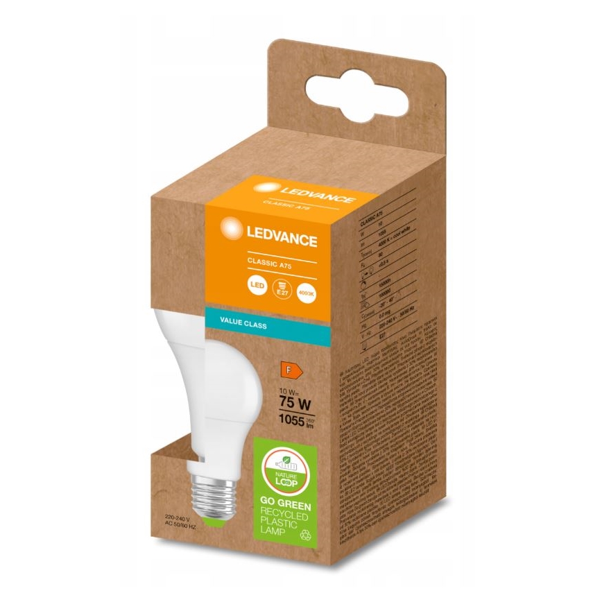 LED Žiarovka z recyklovaného plastu E27/10W/230V 4000K - Ledvance