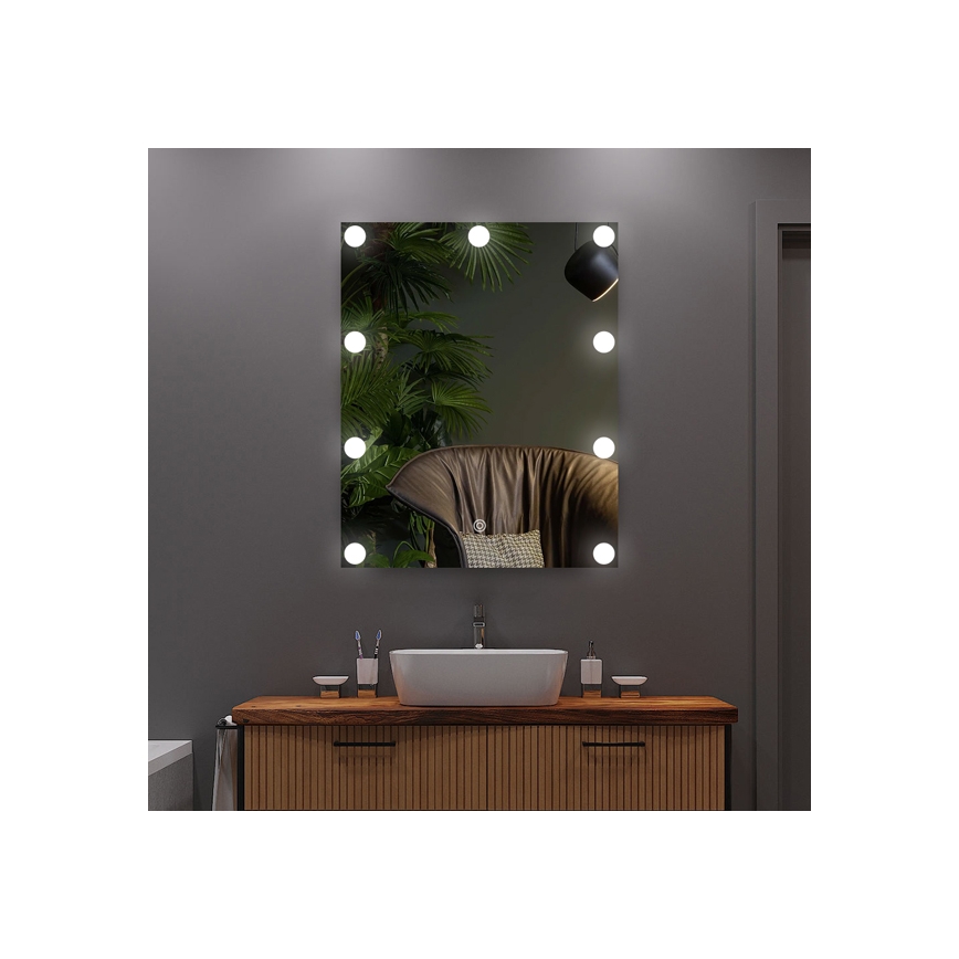 LED Zrkadlo s osvetlením 9xLED/1W/230V 3000/4000/6000K 50x40 cm IP44