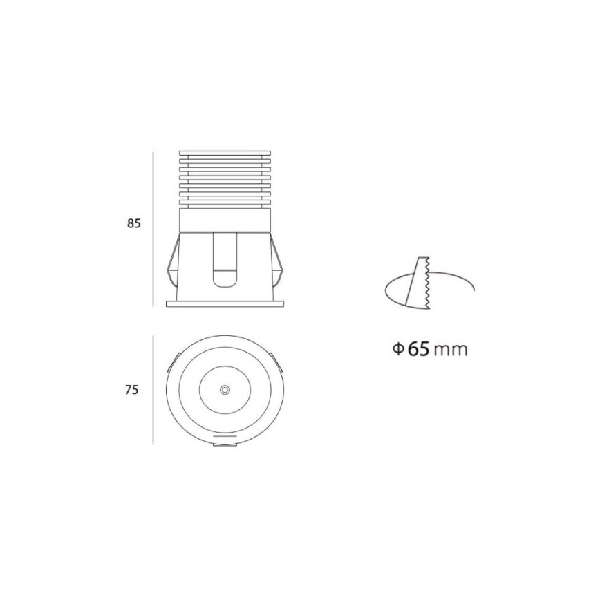 LED2 - LED Bodové zápustné svietidlo RAY LED/10W/230V biela IP44