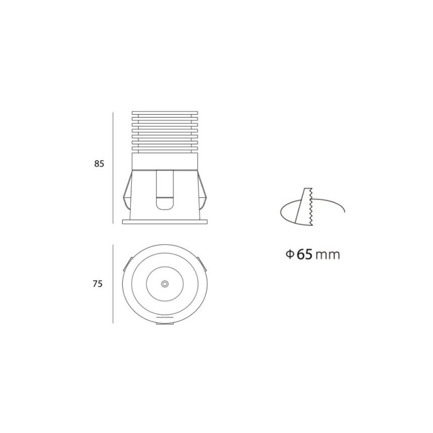 LED2 - LED Kúpeľňové podhľadové svietidlo RAY LED/10W/230V čierna IP44
