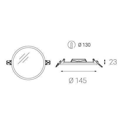 LED2 - LED Kúpeľňové podhľadové svietidlo SLIM LED/10W/230V IP43 CRI 90